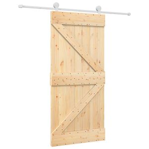 vidaXL Posuvné dveře Přírodní a bílá 95 x 210 cm Masivní borové dřevo